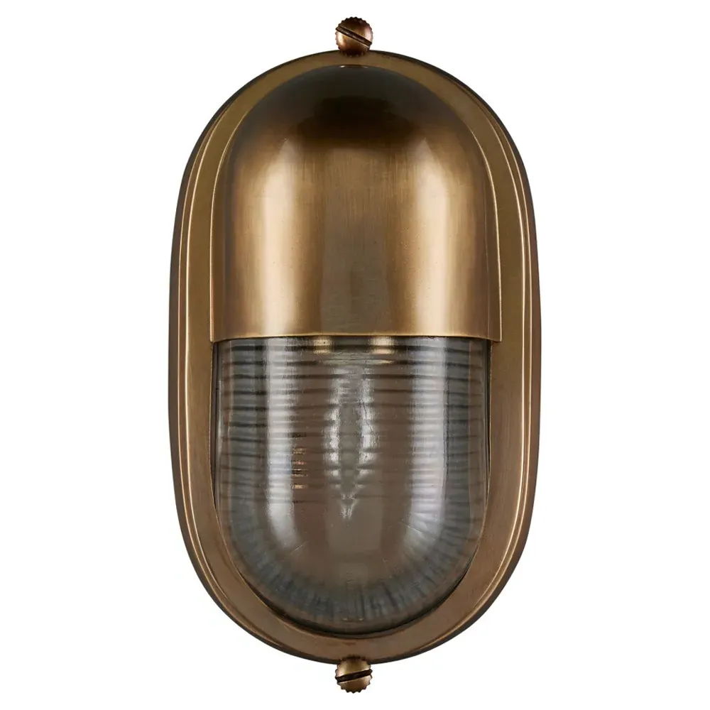 Monara Outdoor Wall Sconce - Antique Brass, Glass image