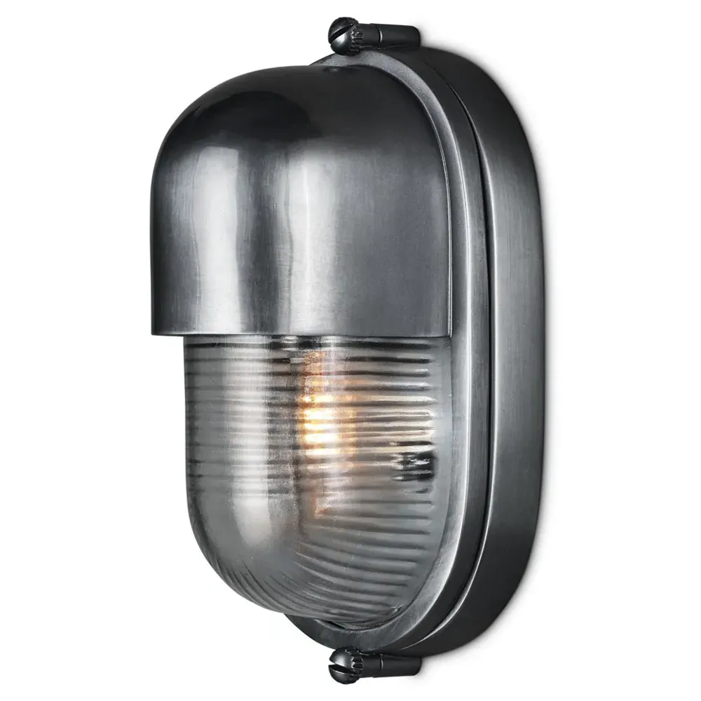 Monara Outdoor Wall Sconce - Antique Silver, Glass