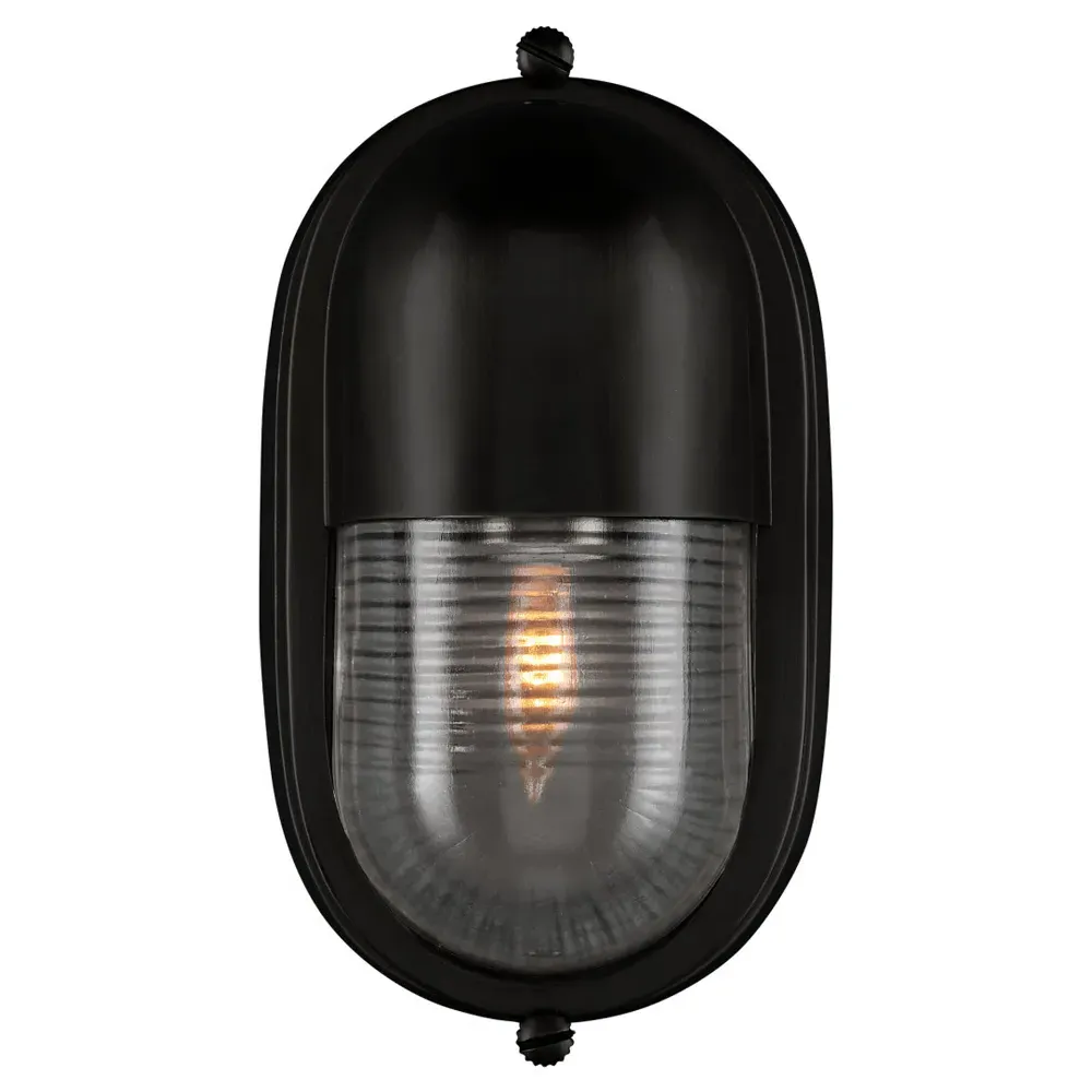 Monara Outdoor Wall Sconce - Matte Black, Glass