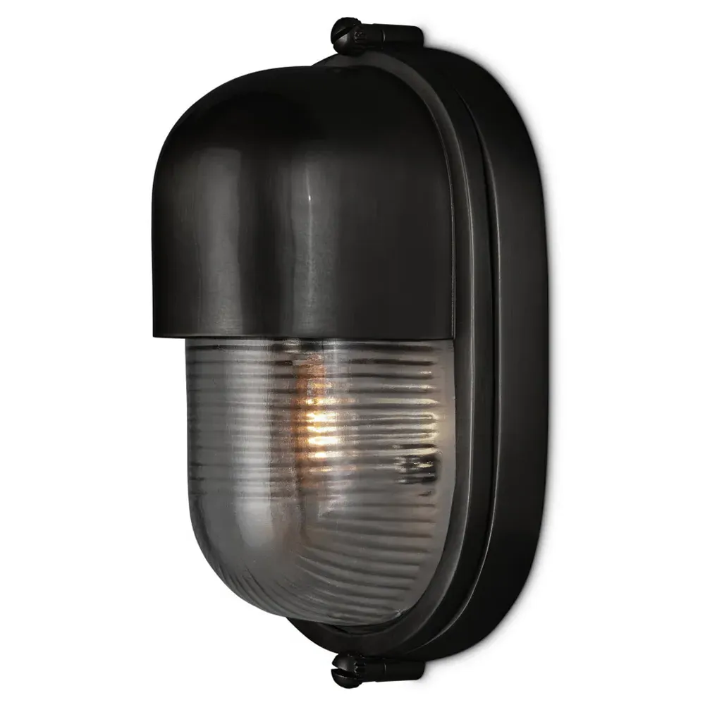 Monara Outdoor Wall Sconce - Matte Black, Glass