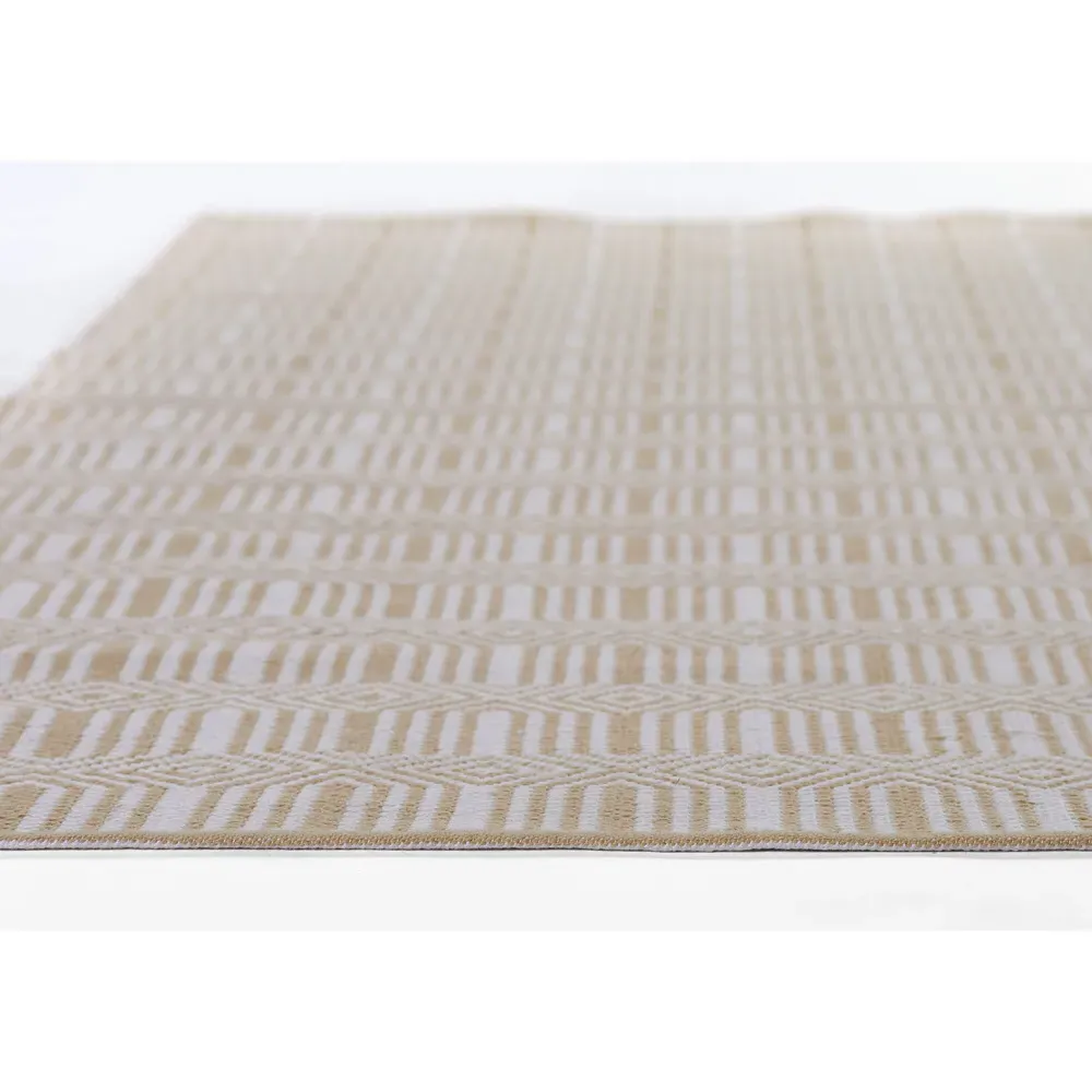 Monet Geometric Patterned Indoor Outdoor Rug - Beige