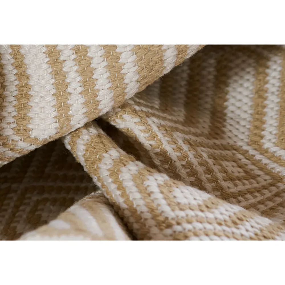 Monet Geometric Patterned Indoor Outdoor Rug - Beige