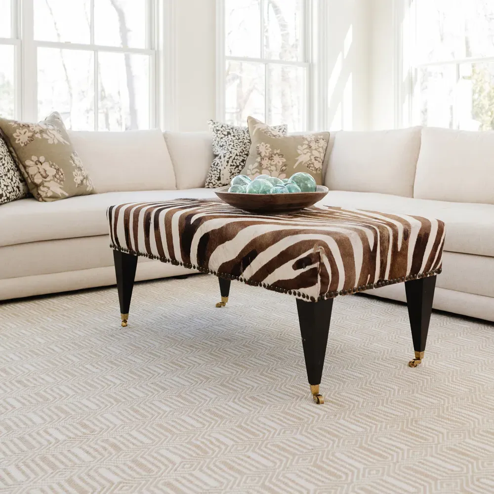 Monet Geometric Patterned Indoor Outdoor Rug - Beige