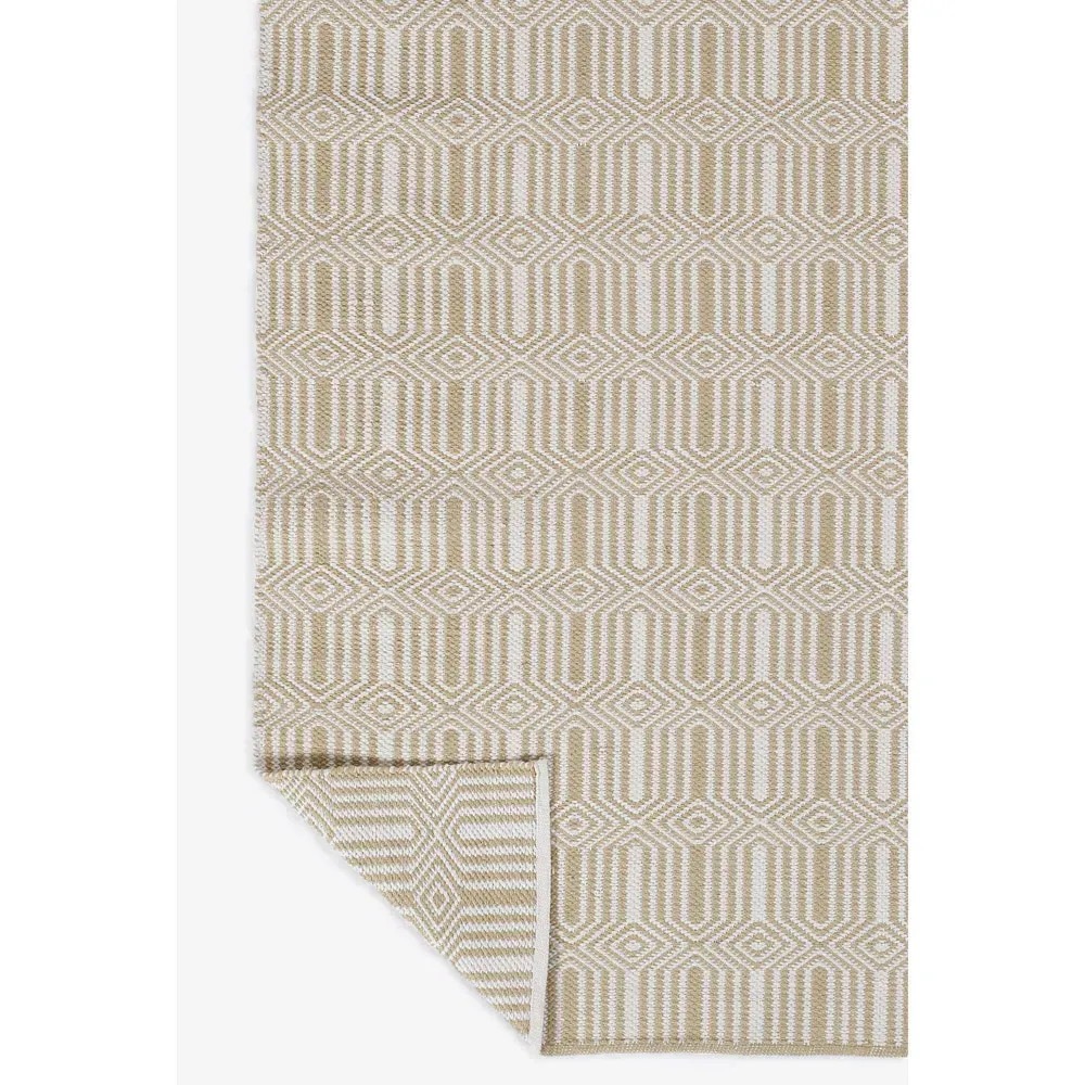 Monet Geometric Patterned Indoor Outdoor Rug - Beige