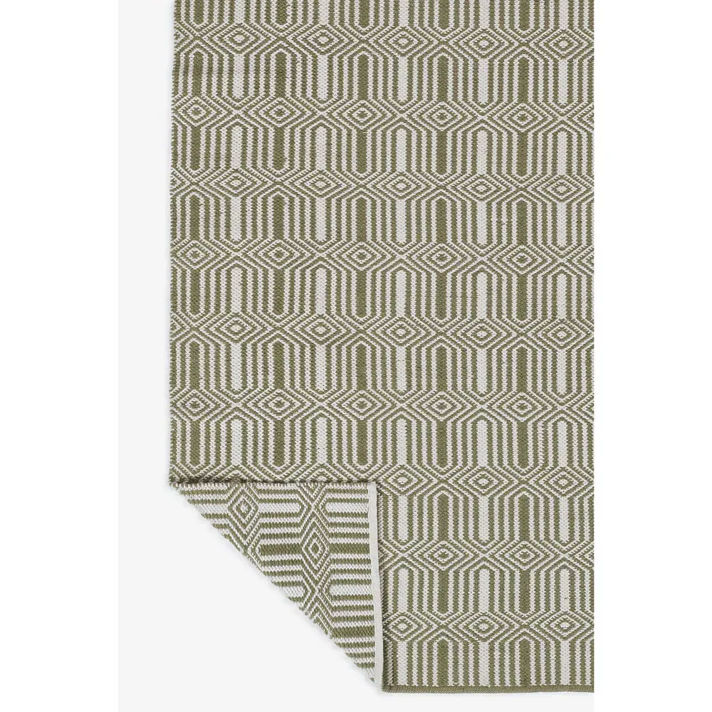 Monet Geometric Patterned Indoor Outdoor Rug - Green
