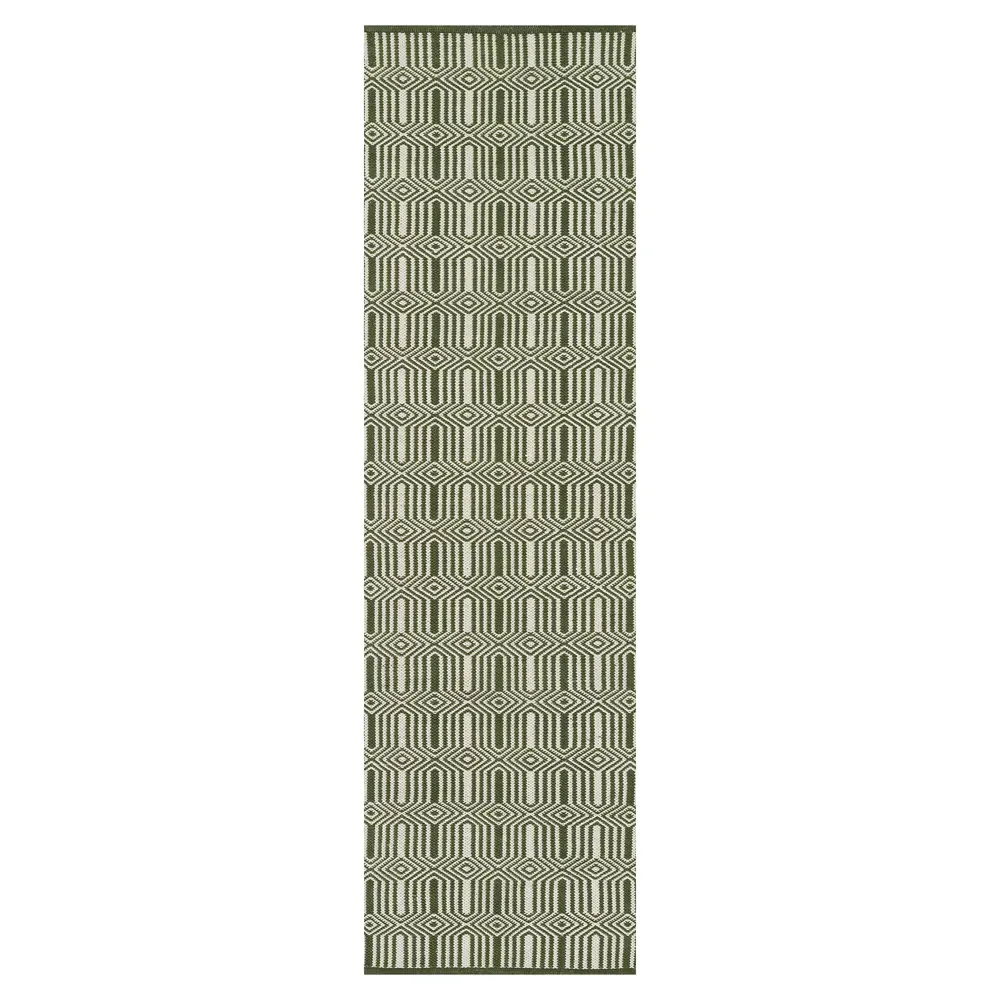 Monet Geometric Patterned Indoor Outdoor Rug - Green