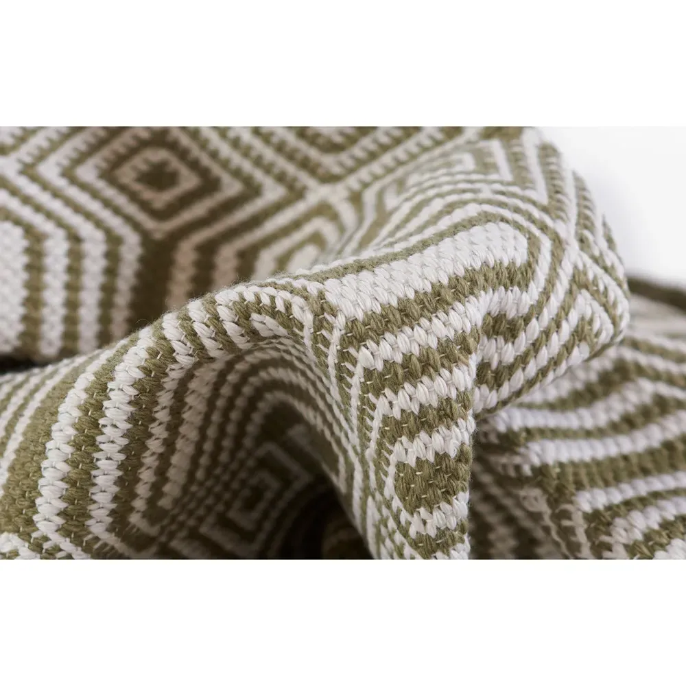 Monet Geometric Patterned Indoor Outdoor Rug - Green