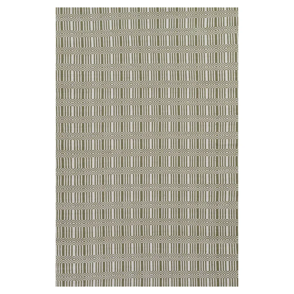 Monet Geometric Patterned Indoor Outdoor Rug - Green