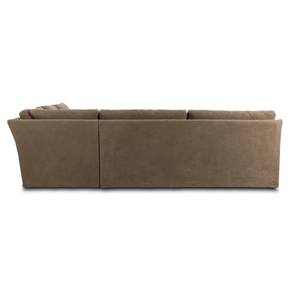 Monette Corner Sectional - Brown, Linen