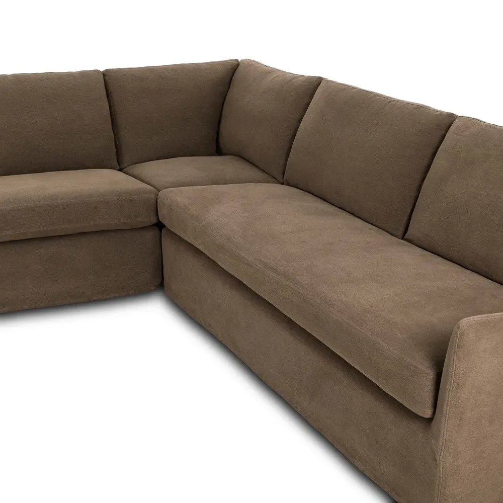 Monette Corner Sectional - Brown, Linen
