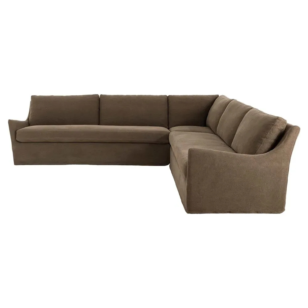 Monette Corner Sectional - Brown, Linen