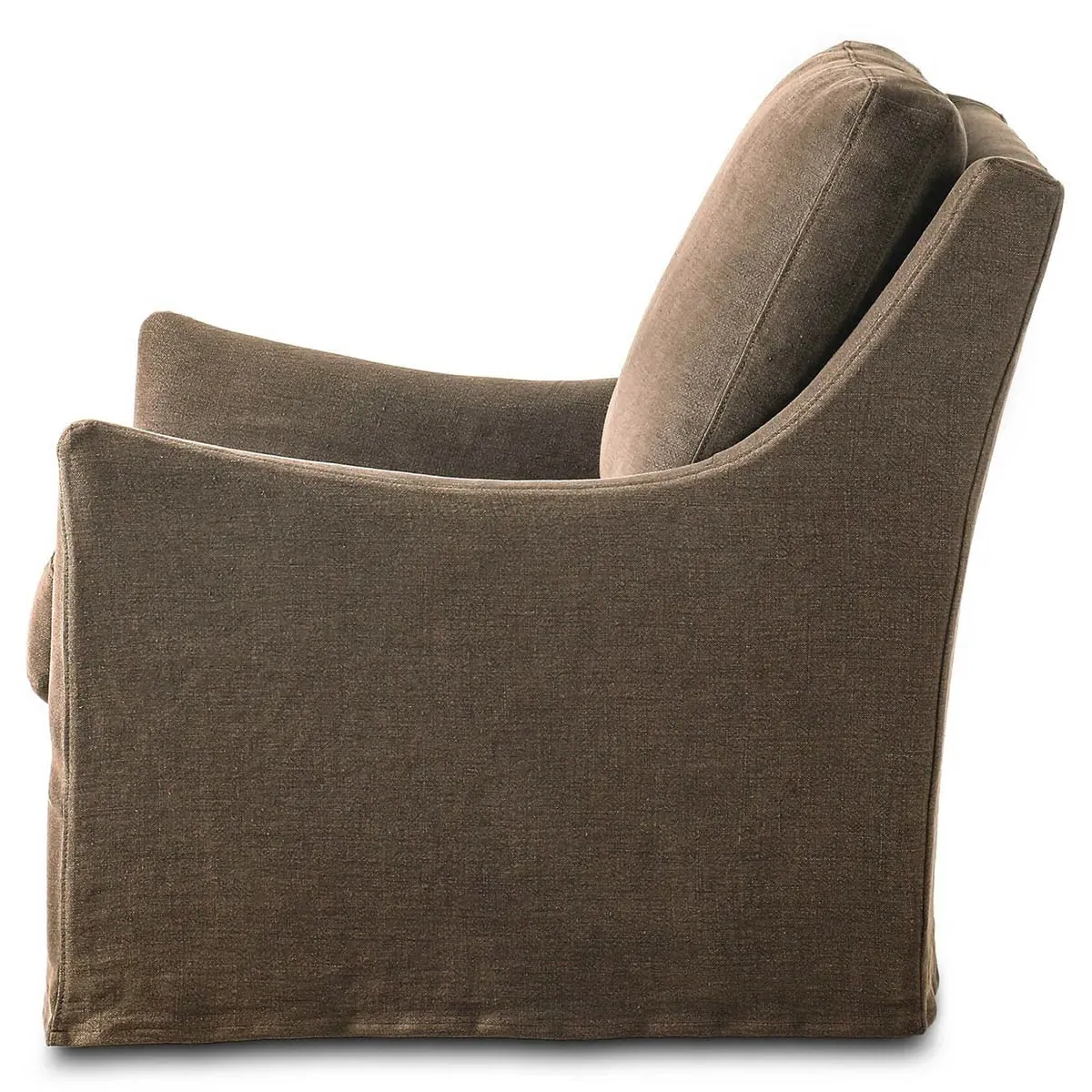 Monette Glider Swivel Chair - Brown, Linen