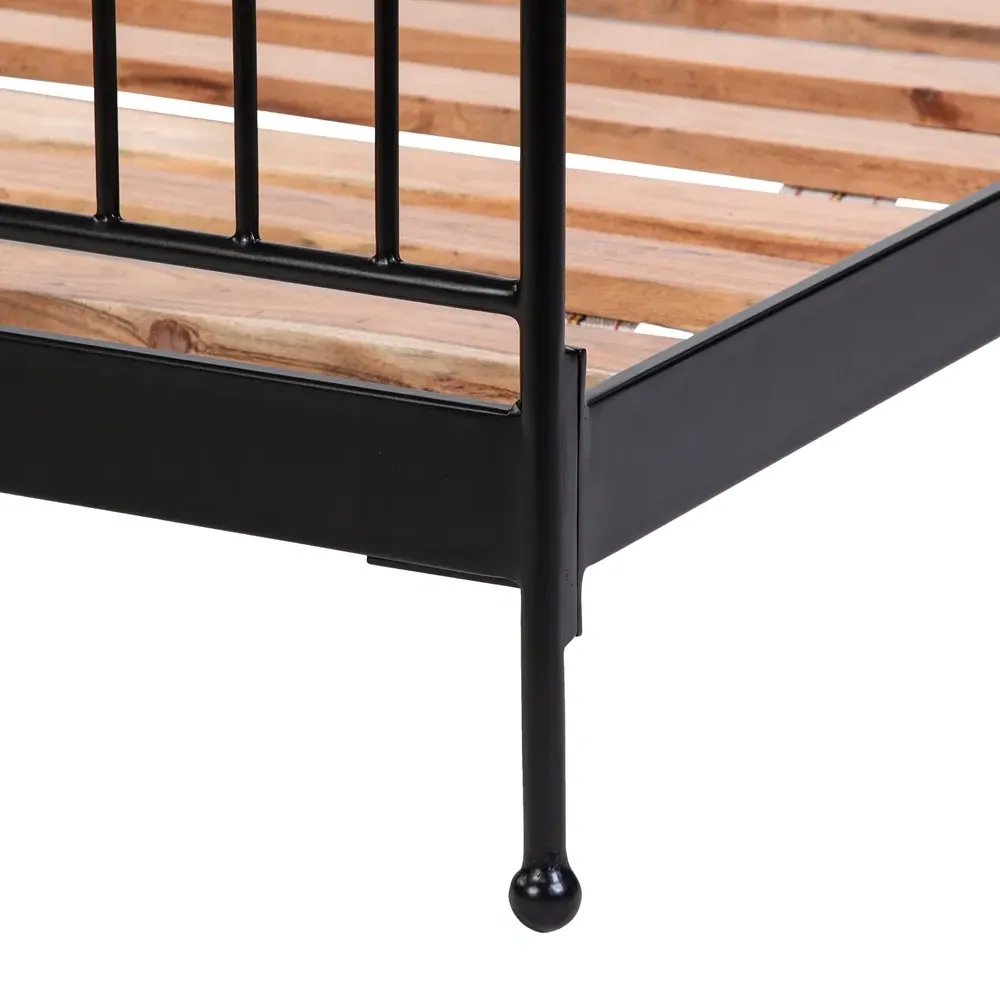 Monette King Size Bed Frame - Black, Iron