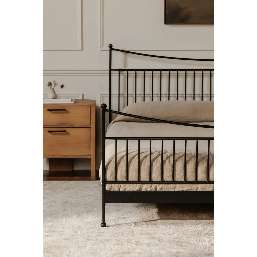 Monette King Size Bed Frame - Black, Iron