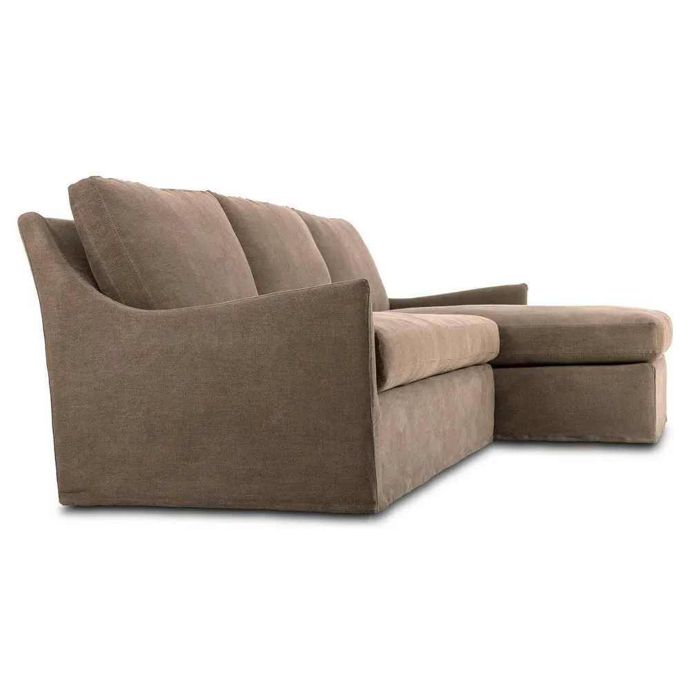 Monette Left Chaise Sectional - Brown, Linen