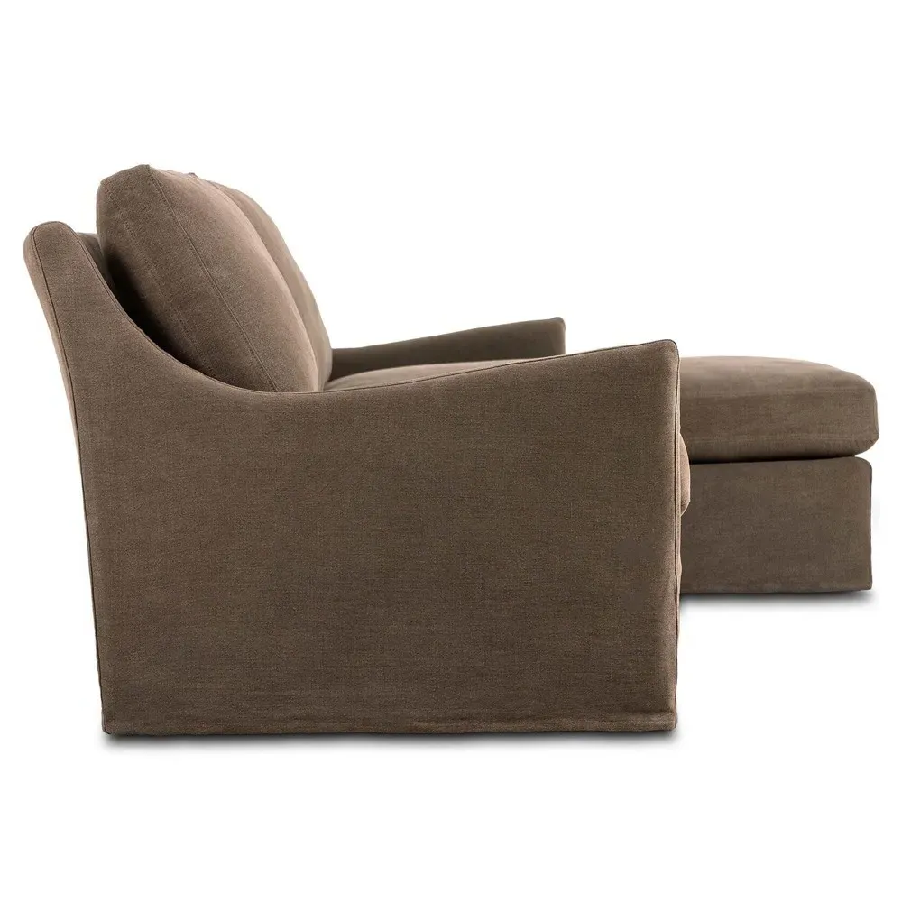 Monette Left Chaise Sectional - Brown, Linen