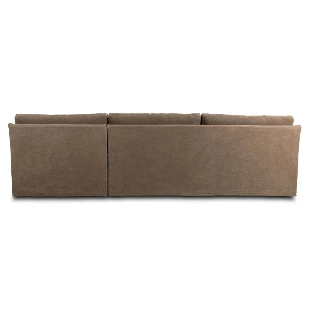 Monette Left Chaise Sectional - Brown, Linen
