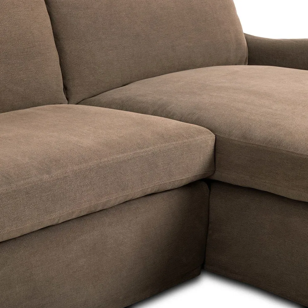 Monette Left Chaise Sectional - Brown, Linen