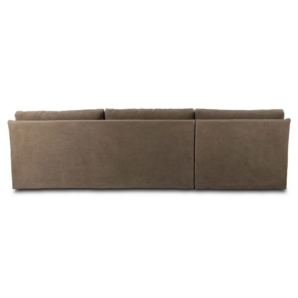 Monette Right Chaise Sectional - Brown, Linen