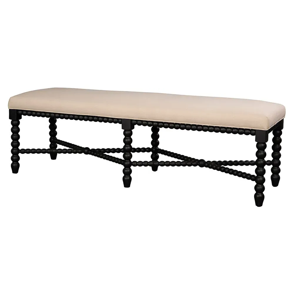 Monette Spindle Bench - White, Wood