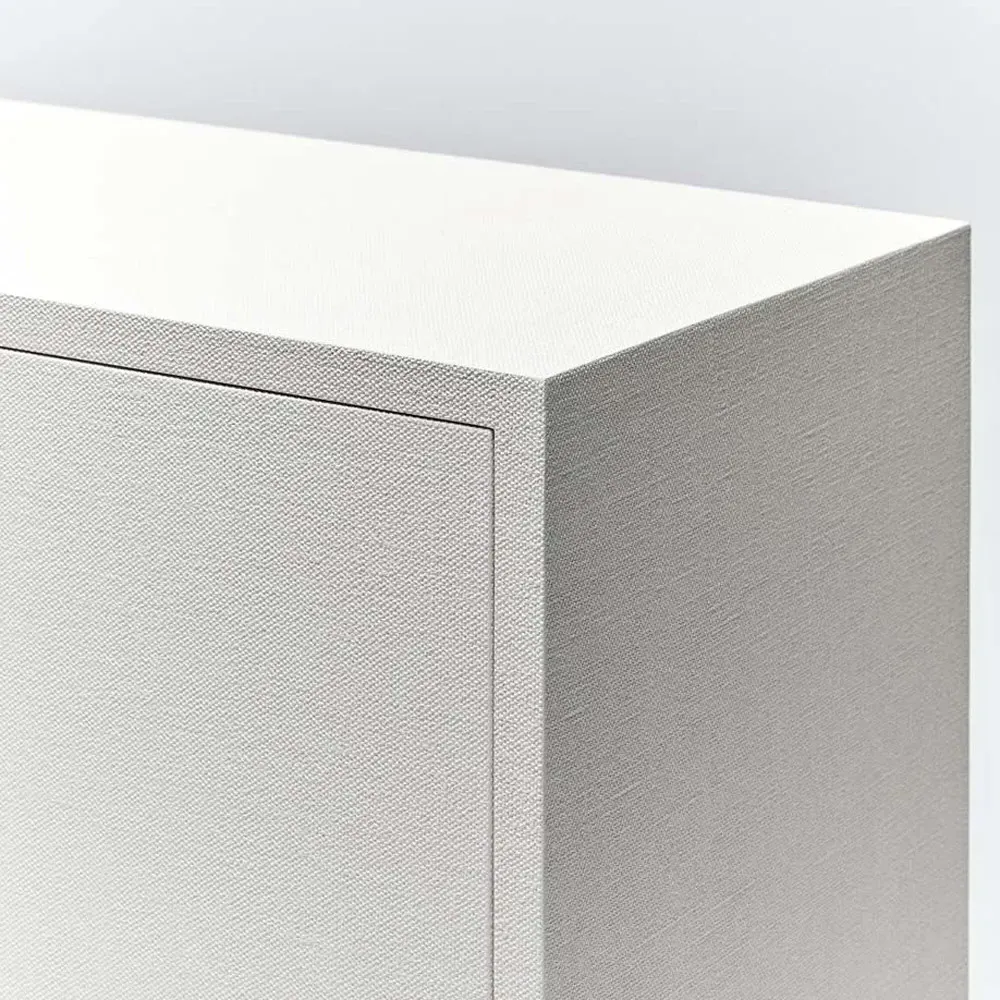 Montaigne Bar Cabinet - White, Faux Linen