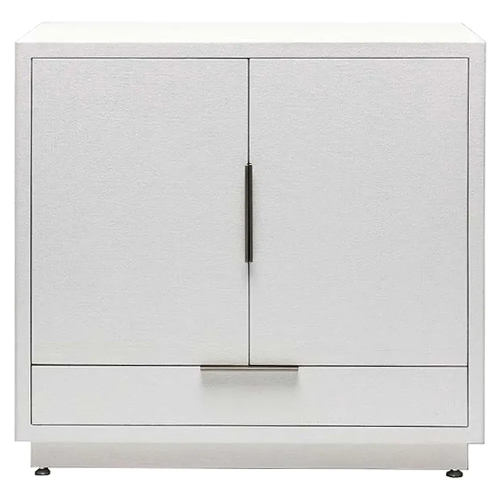 Montaigne Bar Cabinet - White, Faux Linen image