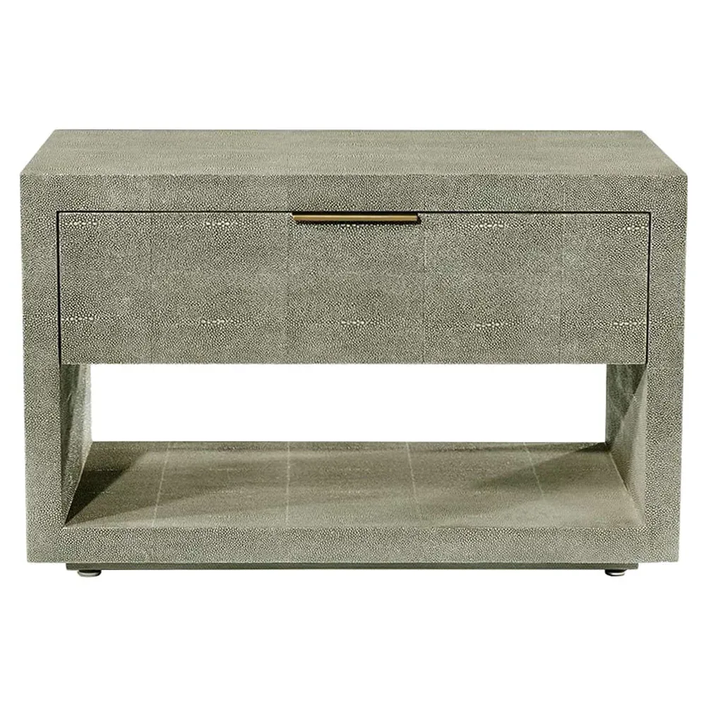 Montaigne Nightstand - Olive Green, Faux Shagreen image