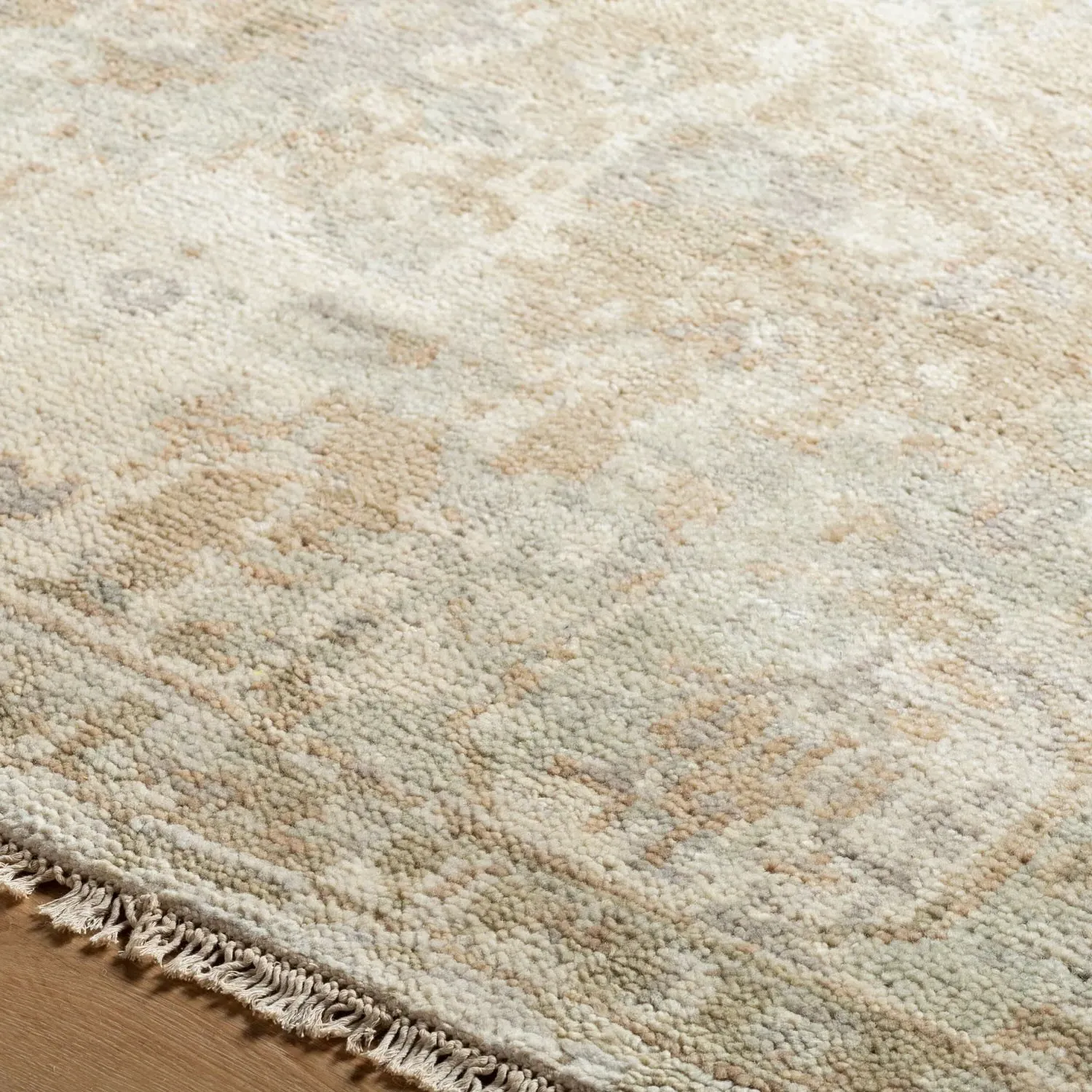 Montana Patterned Hand Knotted Rug Sample - Tan, Wool