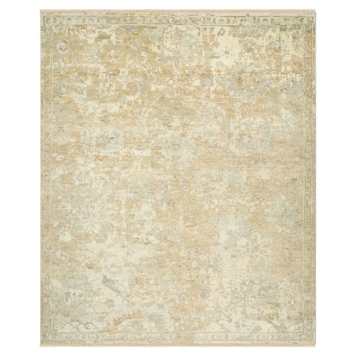 Montana Patterned Hand Knotted Rug Sample - Tan, Wool image