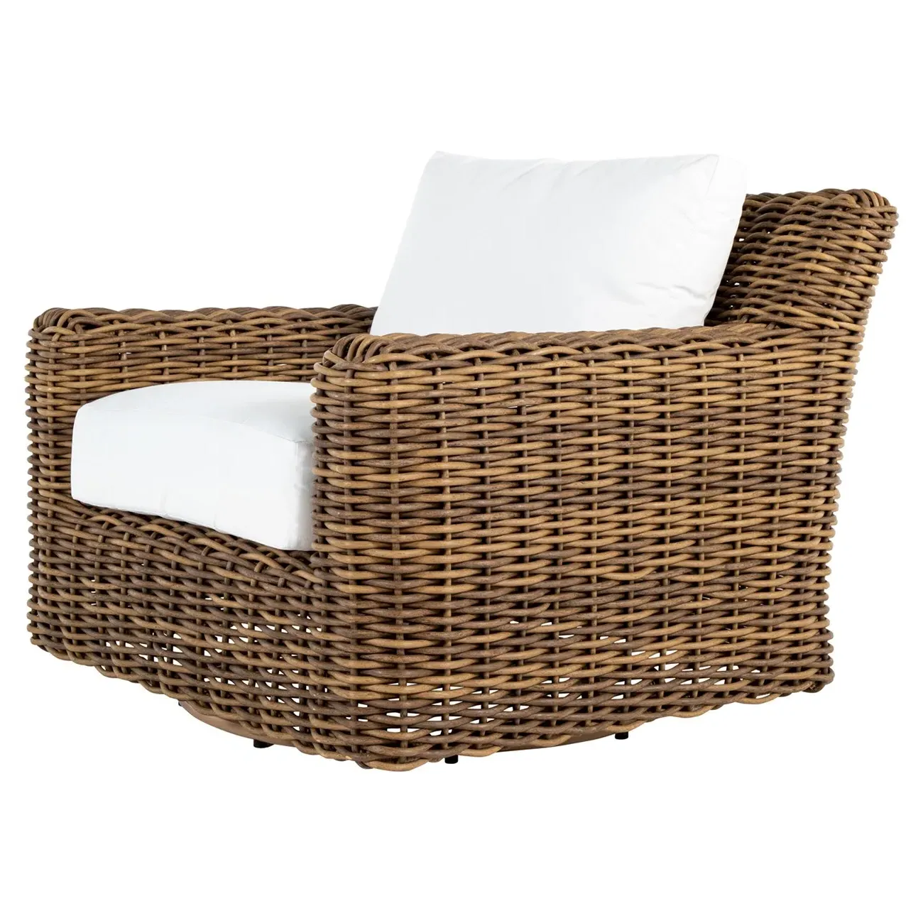 Montauk Swivel Lounge Chair - Brown, Wicker