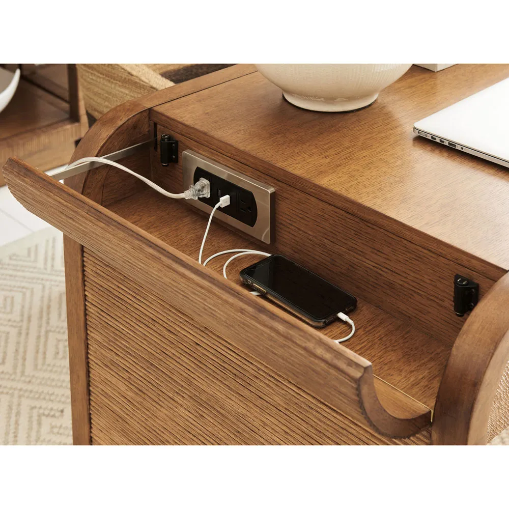 Montclair 3 Drawer Desk - Brown, Rattan