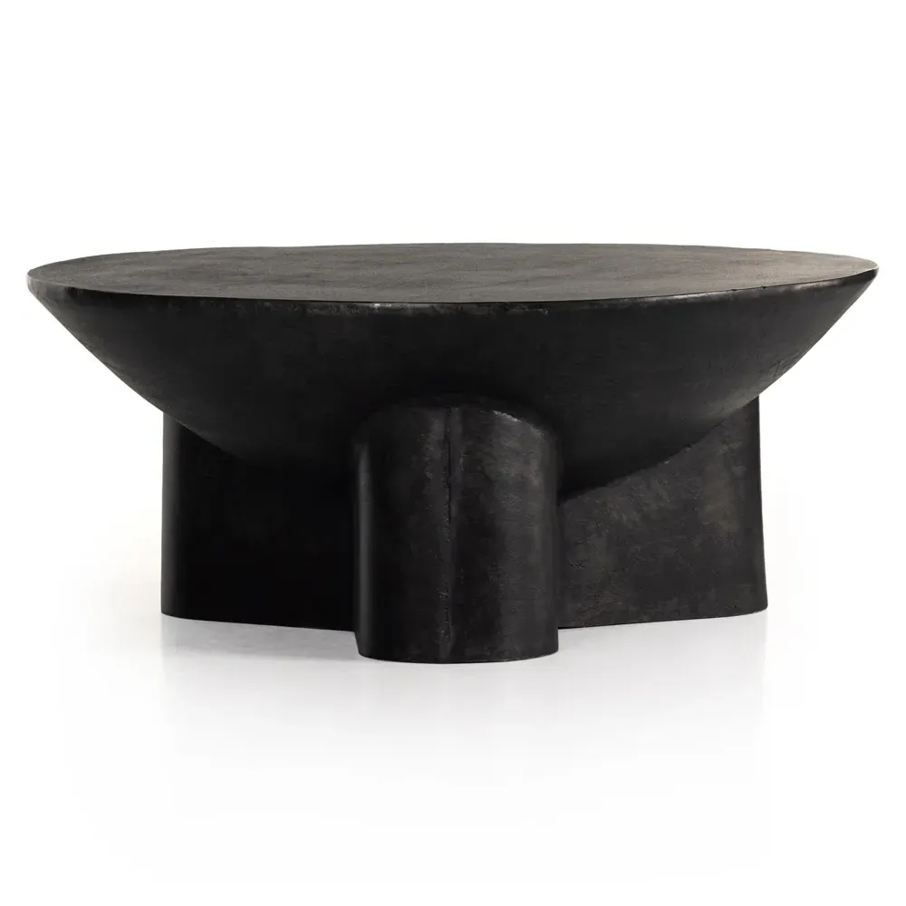Monte Round Coffee Table - Black, Aluminum