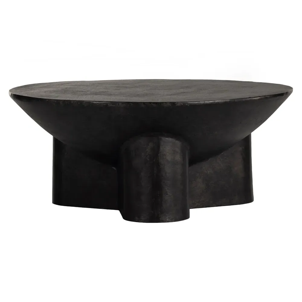 Monte Round Coffee Table - Black, Aluminum