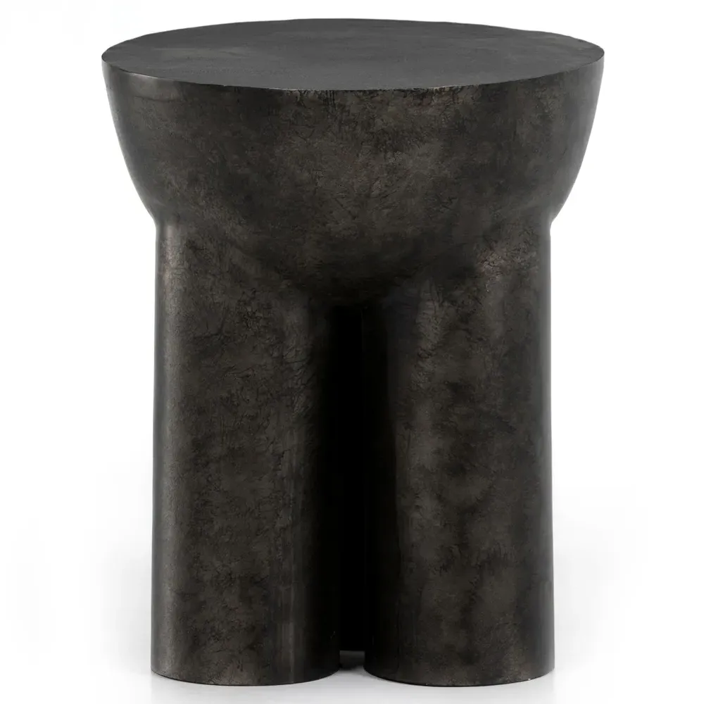 Monte Round End Table - Black, Aluminum