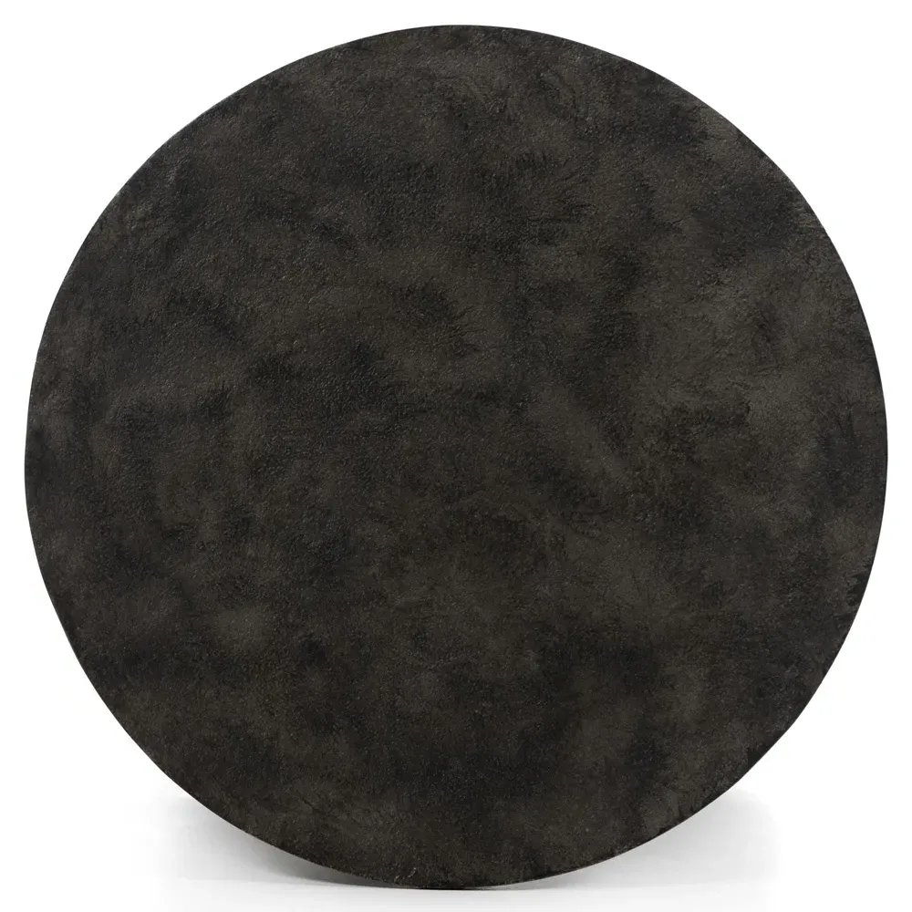 Monte Round End Table - Black, Aluminum