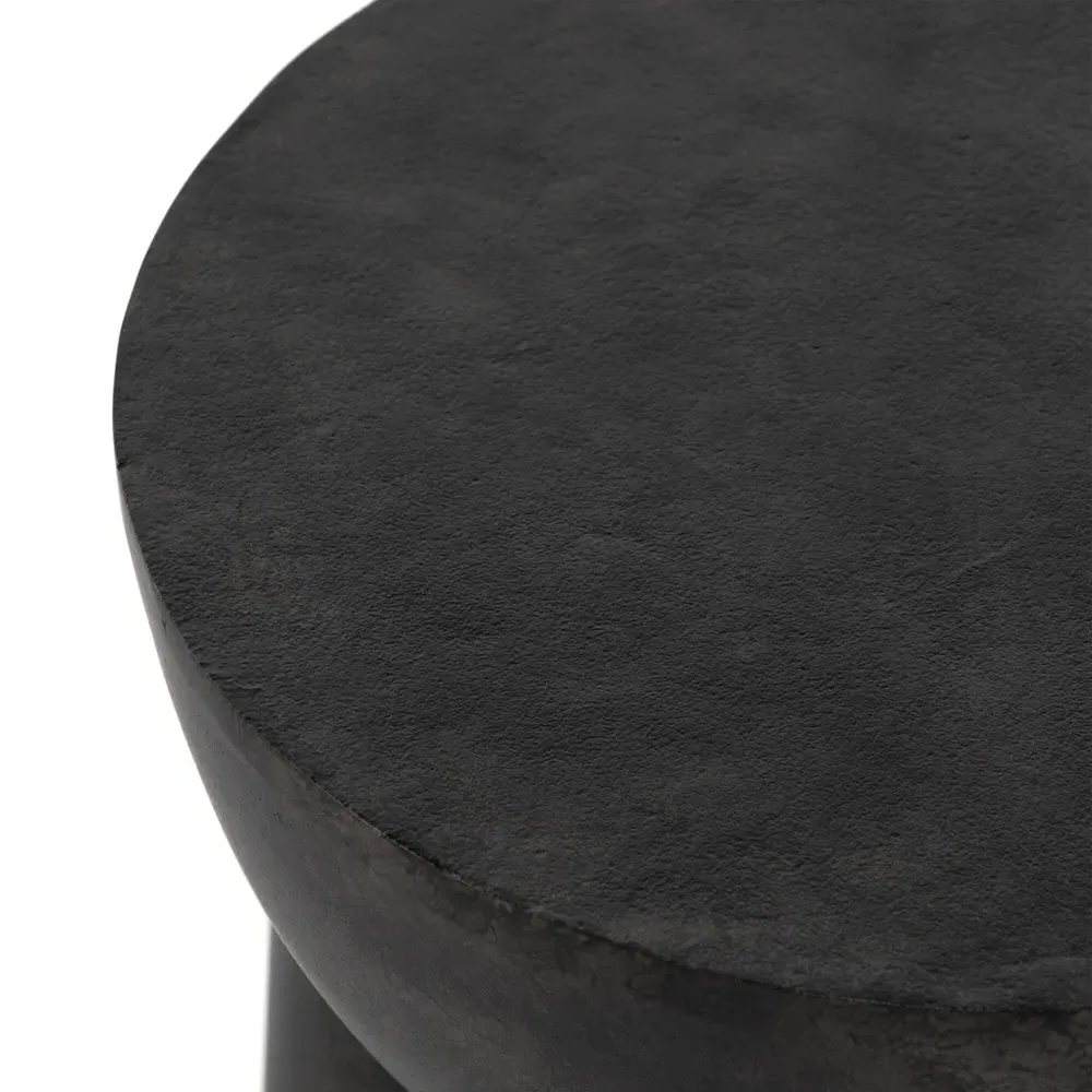 Monte Round End Table - Black, Aluminum