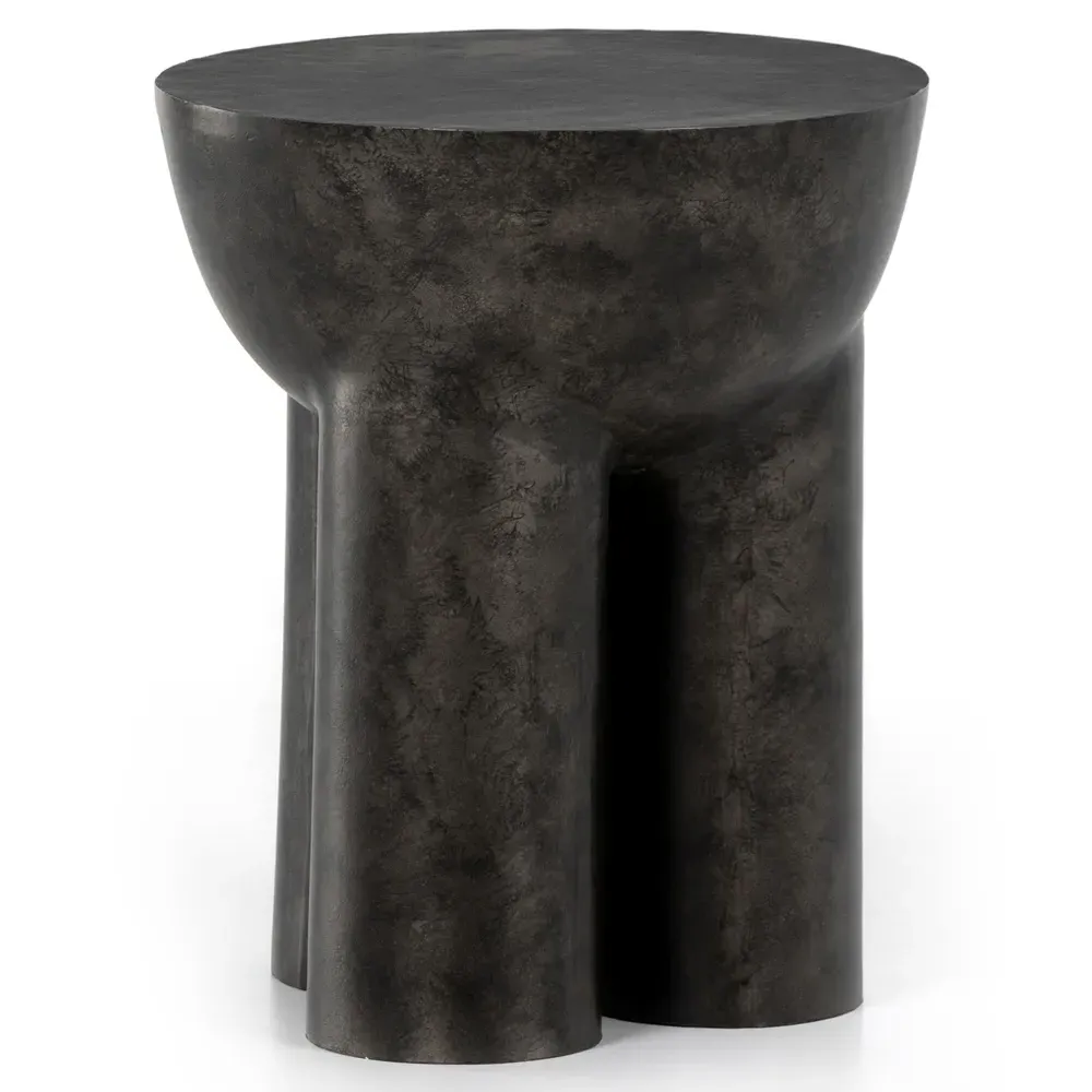 Monte Round End Table - Black, Aluminum image