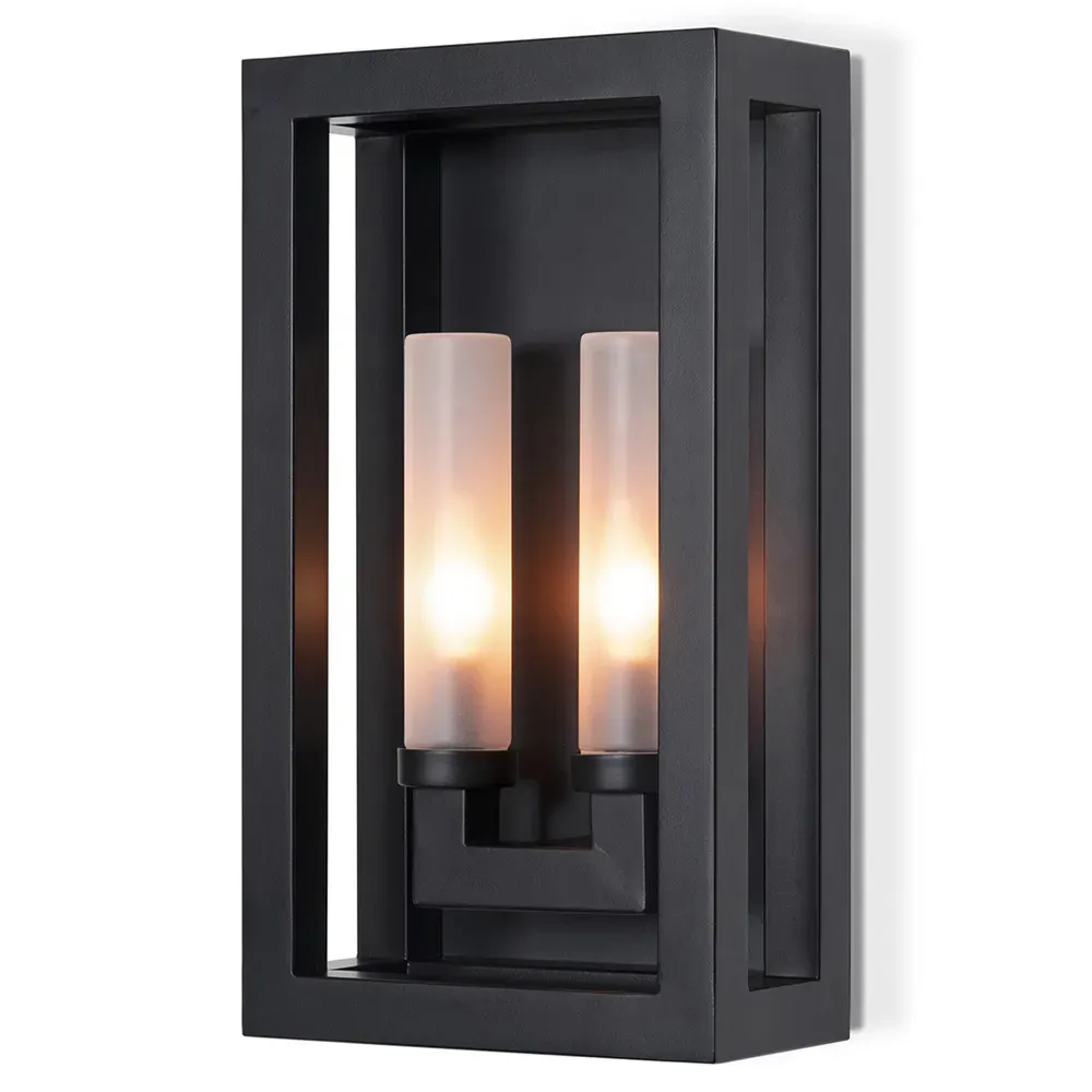 Montecito Double Arm Outdoor Sconce - Black, Iron
