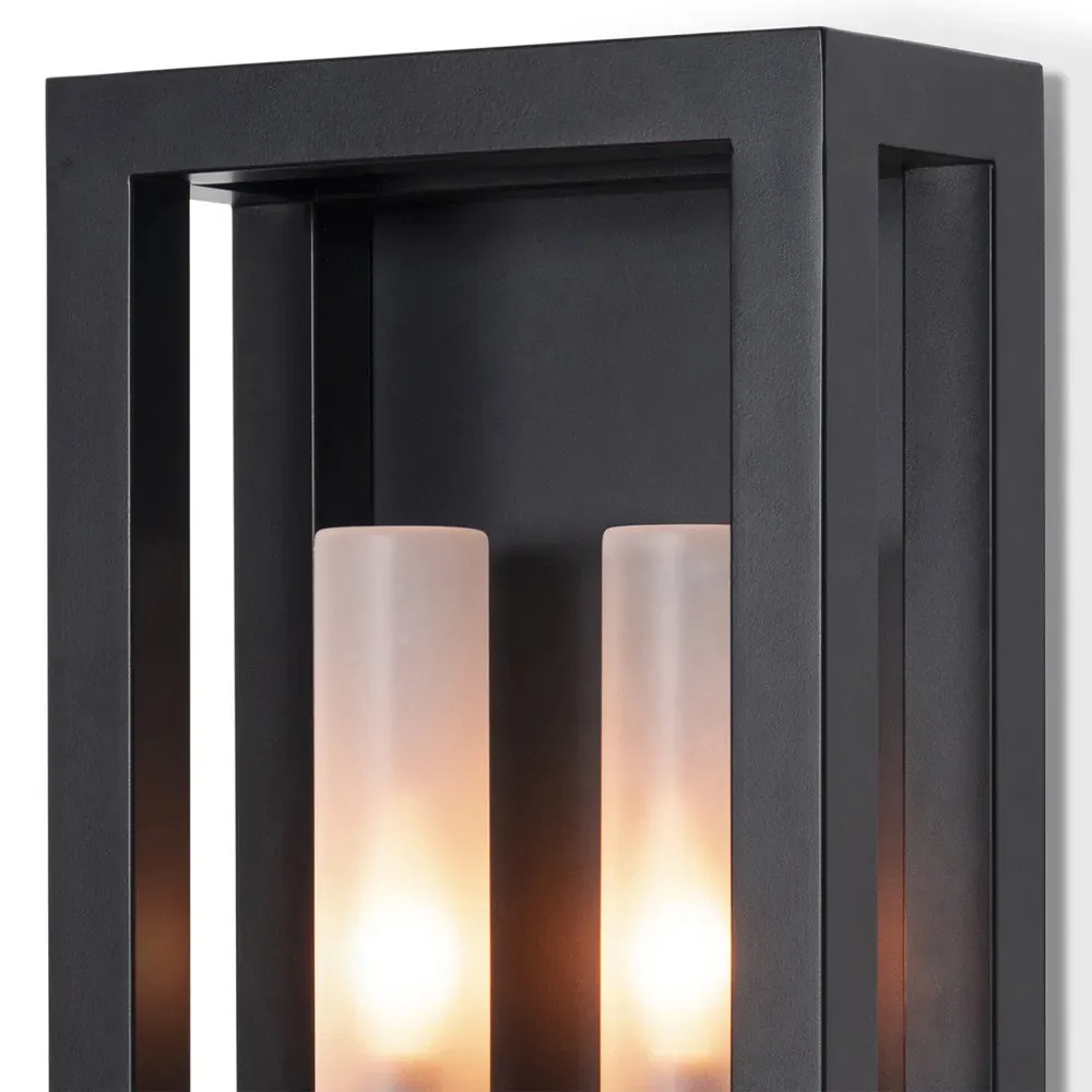 Montecito Double Arm Outdoor Sconce - Black, Iron