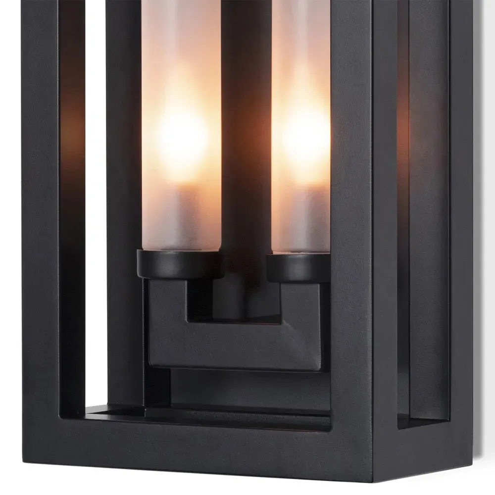 Montecito Double Arm Outdoor Sconce - Black, Iron