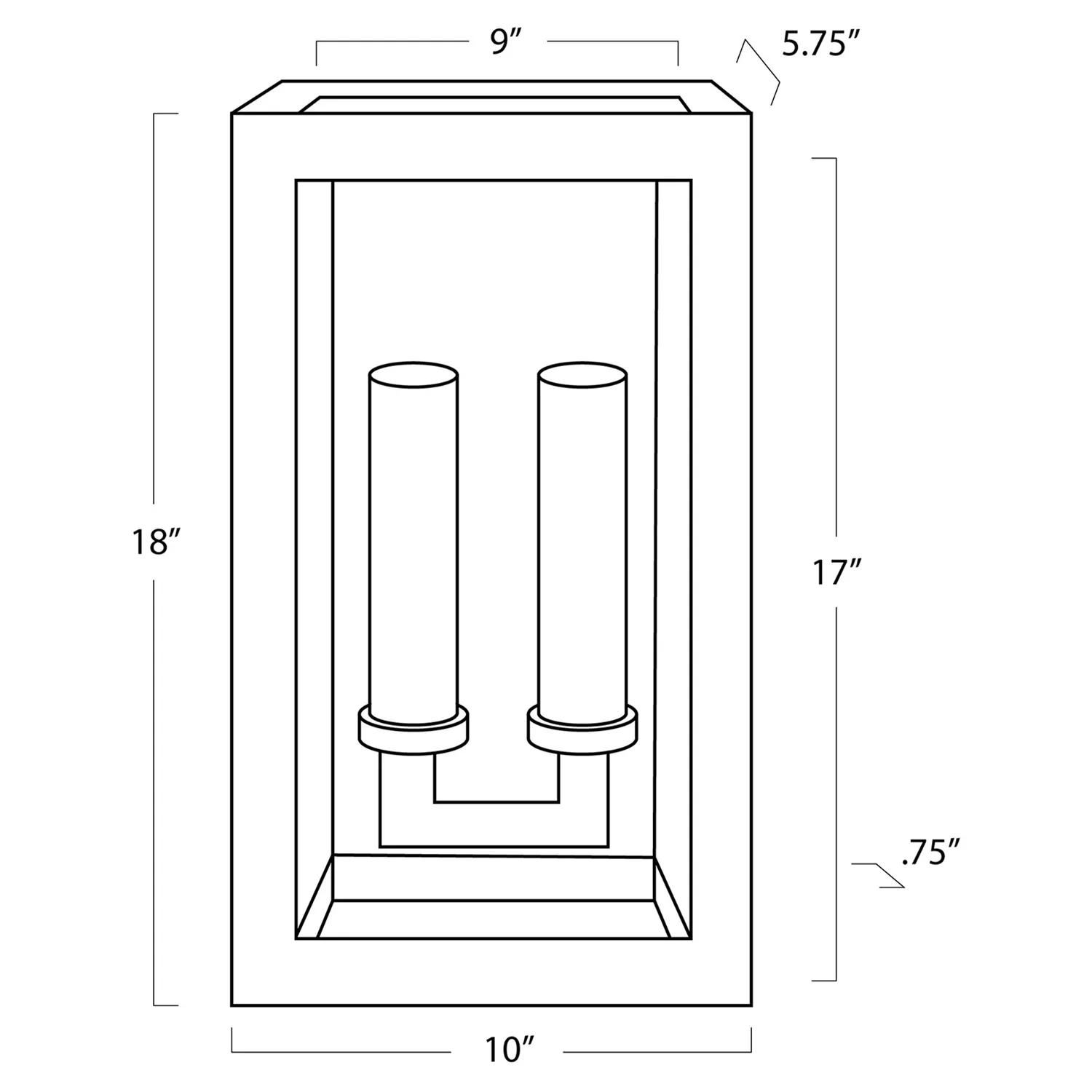 Montecito Double Arm Outdoor Sconce - Black, Iron