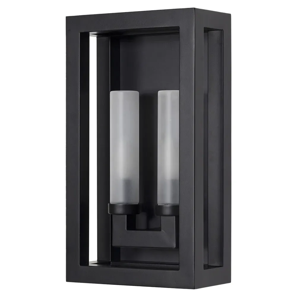 Montecito Double Arm Outdoor Sconce - Black, Iron image