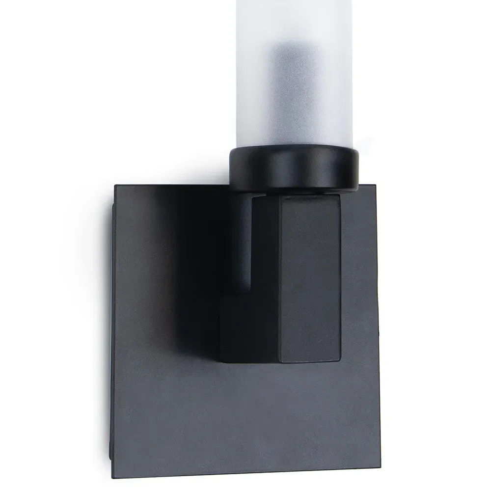 Montecito Single Outdoor Sconce with Backplate - Black, Iron