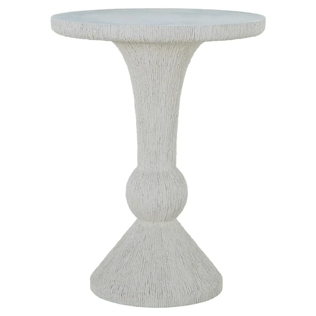 Montello Round Outdoor Bar Table - White, Stone image