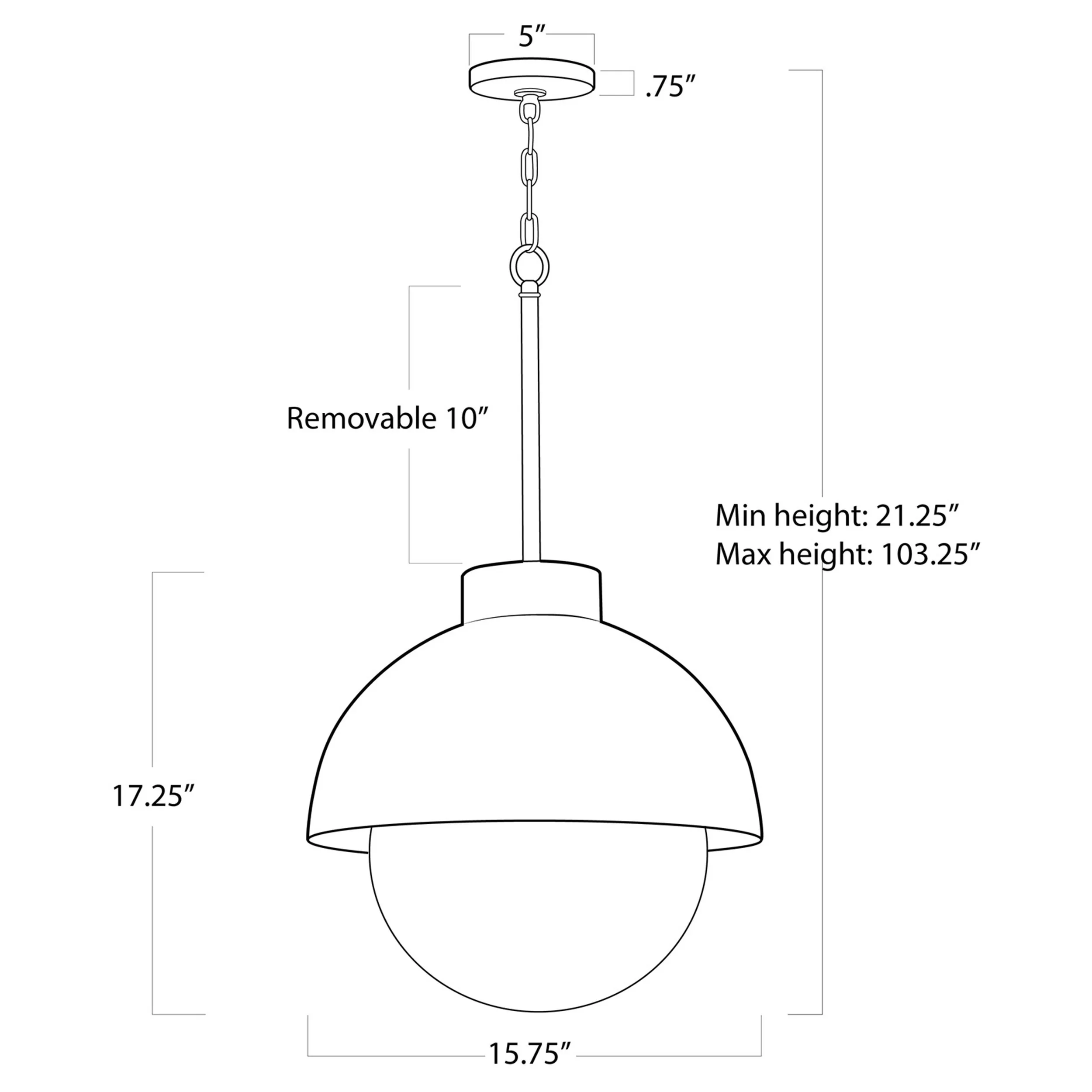 Montreux Single Pendant Light - Natural Brass, Steel