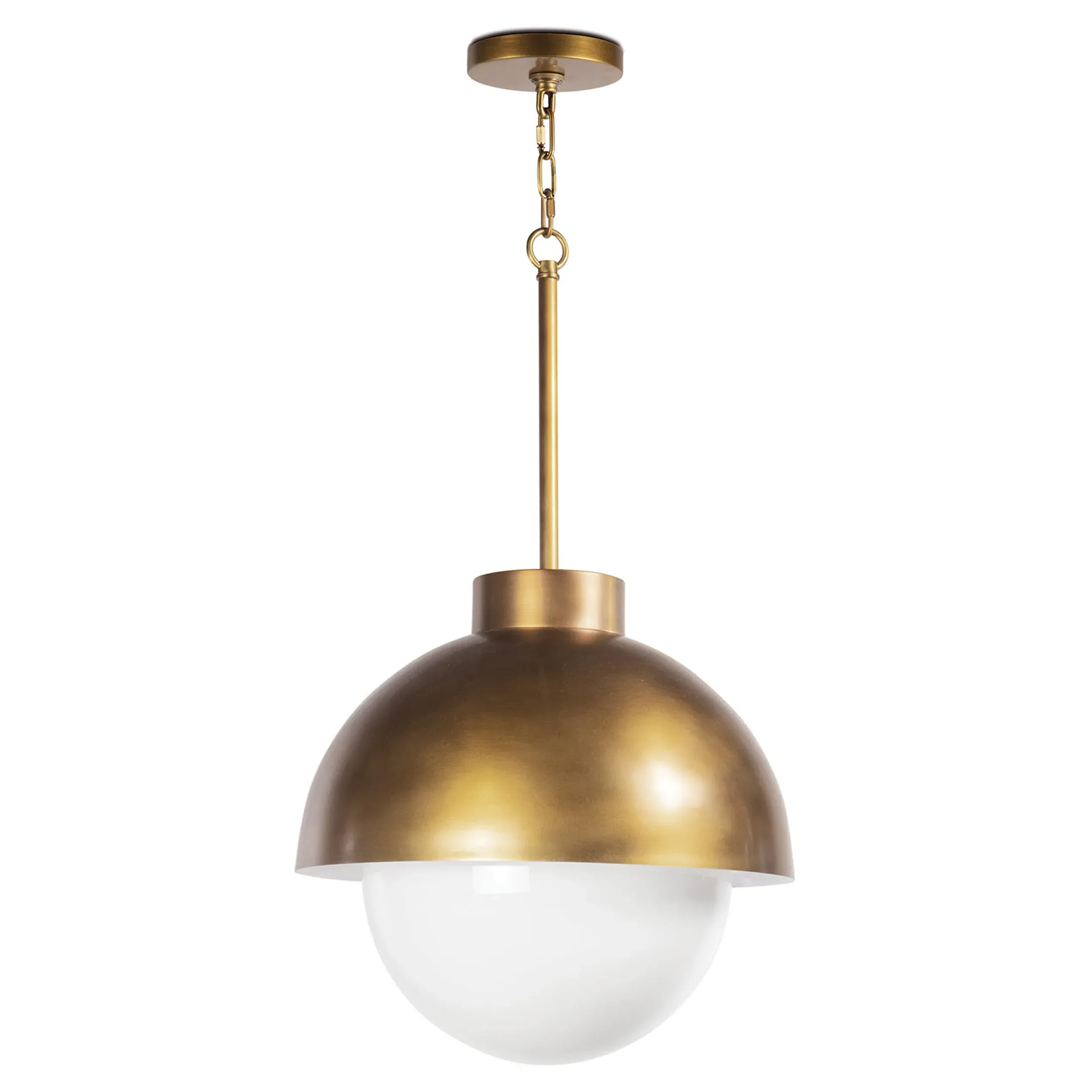 Montreux Single Pendant Light - Natural Brass, Steel