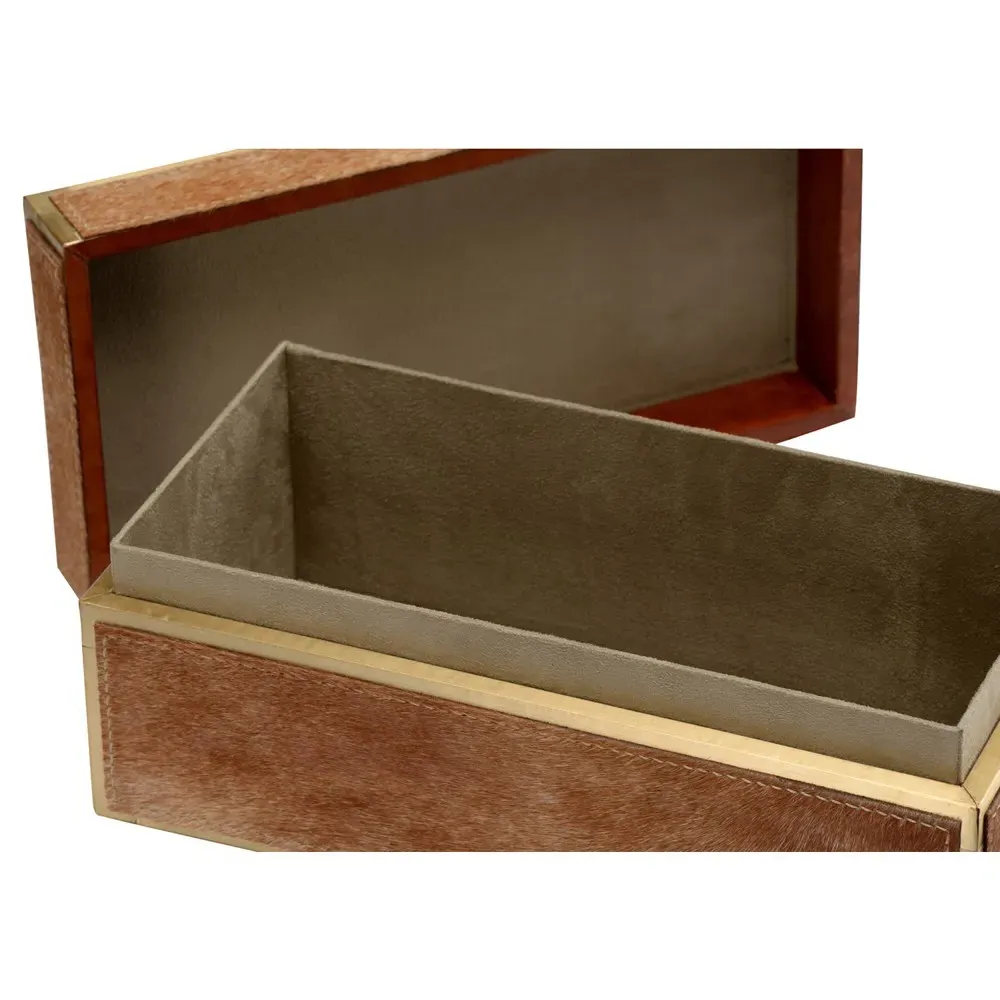 Monty Decorative Box - Brown, Hair On Hide