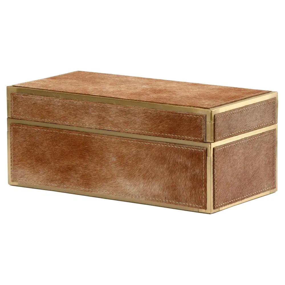 Monty Decorative Box - Brown, Hair On Hide image