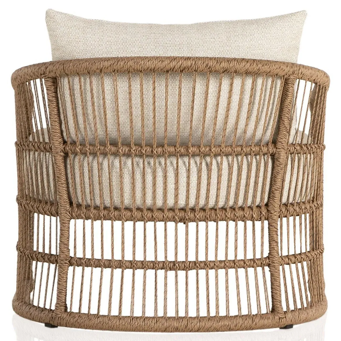 Monty Outdoor Lounge Arm Chair - Beige, Brown Rope