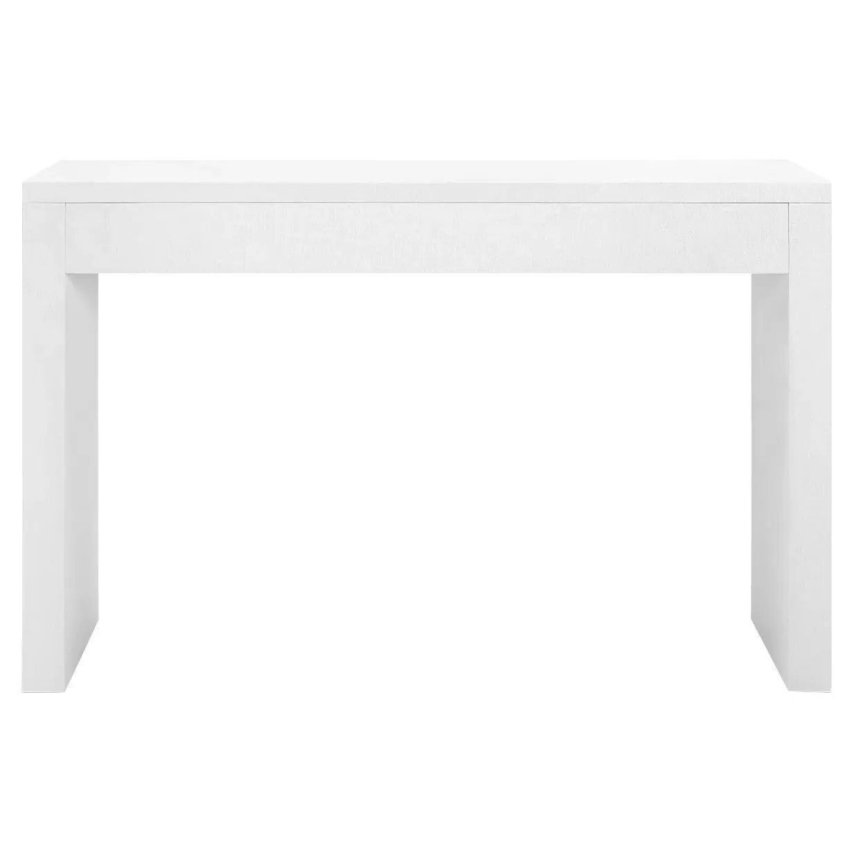 Morgan Console Desk with Drawer - Chiffon White, Grasscloth